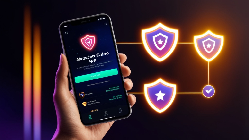 Installatiescherm van een casino-app op een telefoon met beveiligingsgevoel