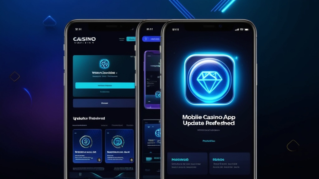 Casino-app op telefoon met update-icoon en snelle toegang