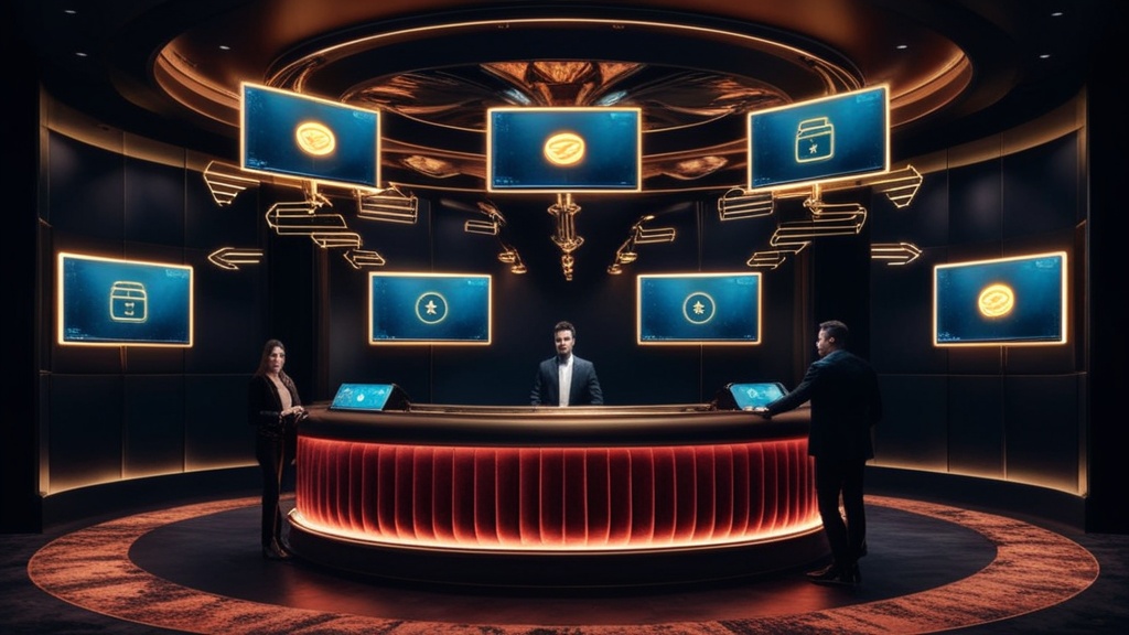 Casino-afbeelding met verschillende betaalroutes en een speler die op uitbetaling wacht.